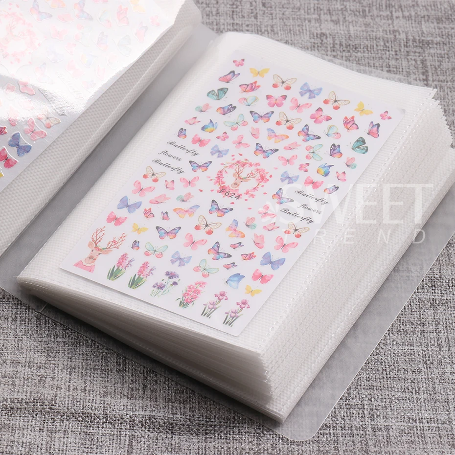 100 Slots Nail Stickers Storage Book Empty Collection Book Collecting Decal Organizer Holder Display Notebook Manicure Nail Tool