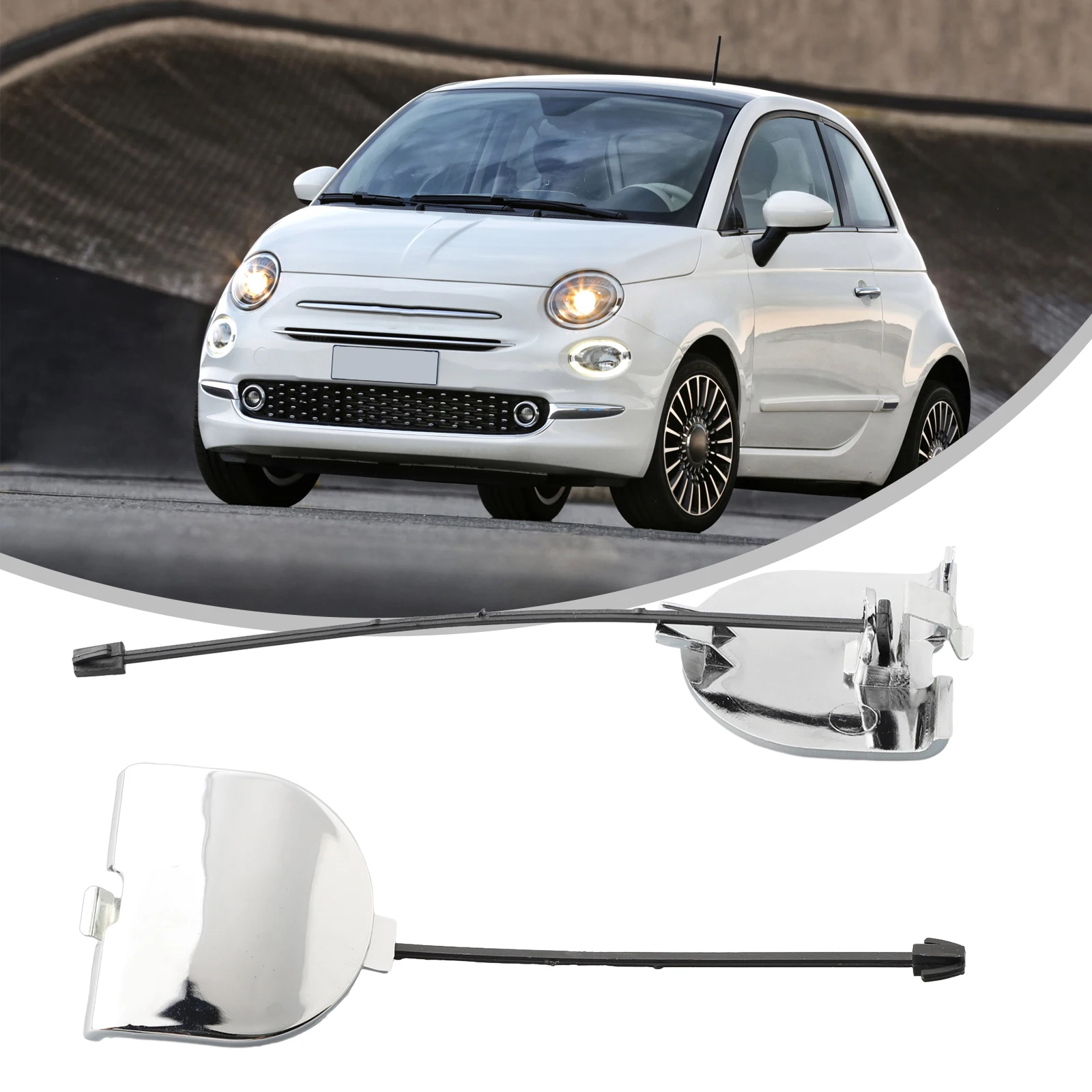 Cubierta de remolque para parachoques trasero Fiat 500, ojo de remolque, número de pieza OEM 735455393, repuesto para años modelo 2007 2012