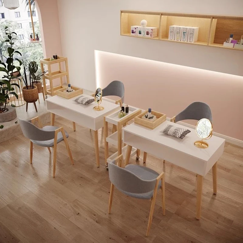 مكتب أظافر إيطالي بسيط، كلاسيكي جمالي ممتاز، مكتب أظافر عصري، تصميم متطور، طاولة أثاث صالون De Manucure