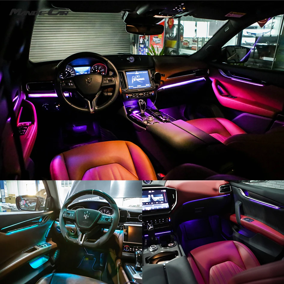 MDK Ambient Light For Maserati Ghibli Levante Quattroporte GC Granturismo 64 Colors Led Car Interior Lamp Accessories