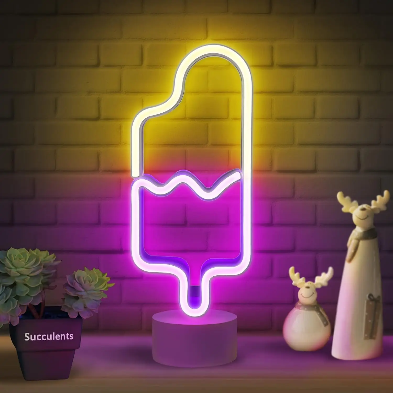 

Neon Ice Cream Sign Decoration Premium cyber light, cool-toned gradient, avant-garde trend