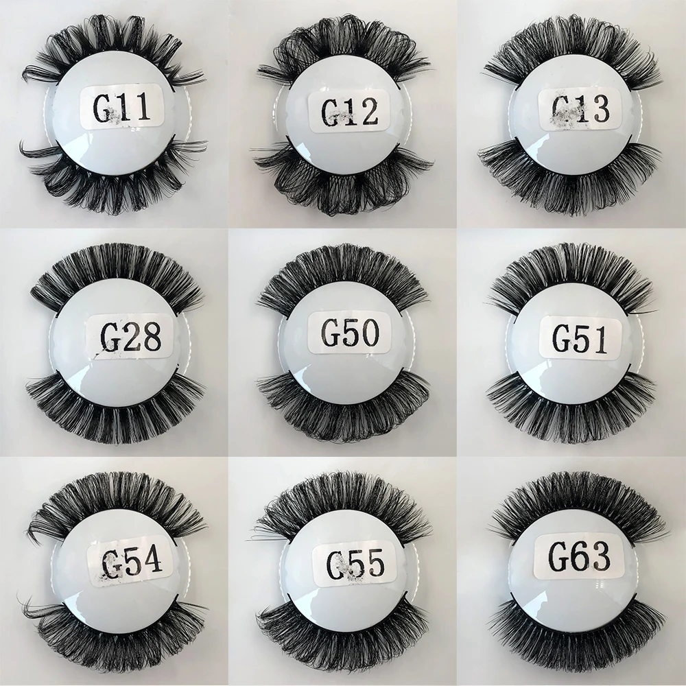 Wholesale 1 Pair Russian Strip Lashes Extension Vendors 25MM Mink Lashes Makeup Tools Fluffy Natural False Eyelashes Box Package