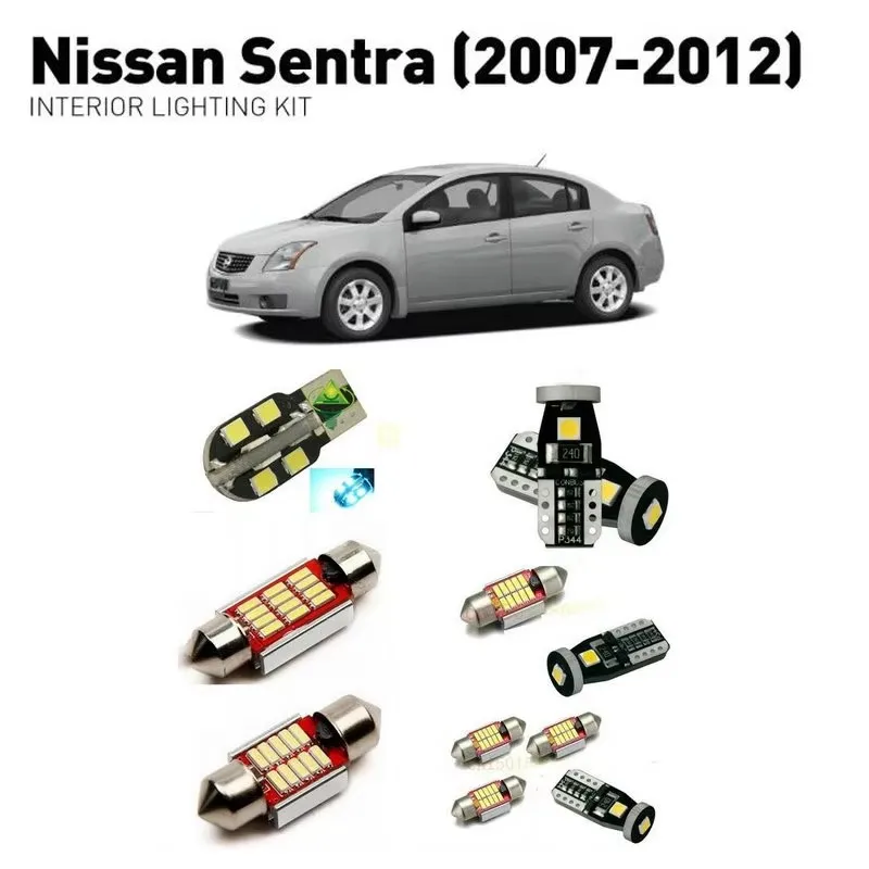 

Для Nissan Sentra 2007-2012 11 шт. автомобильное светодиодное внутреннее освещение авто автомобильные лампы лампы для автомобилей без ошибок
