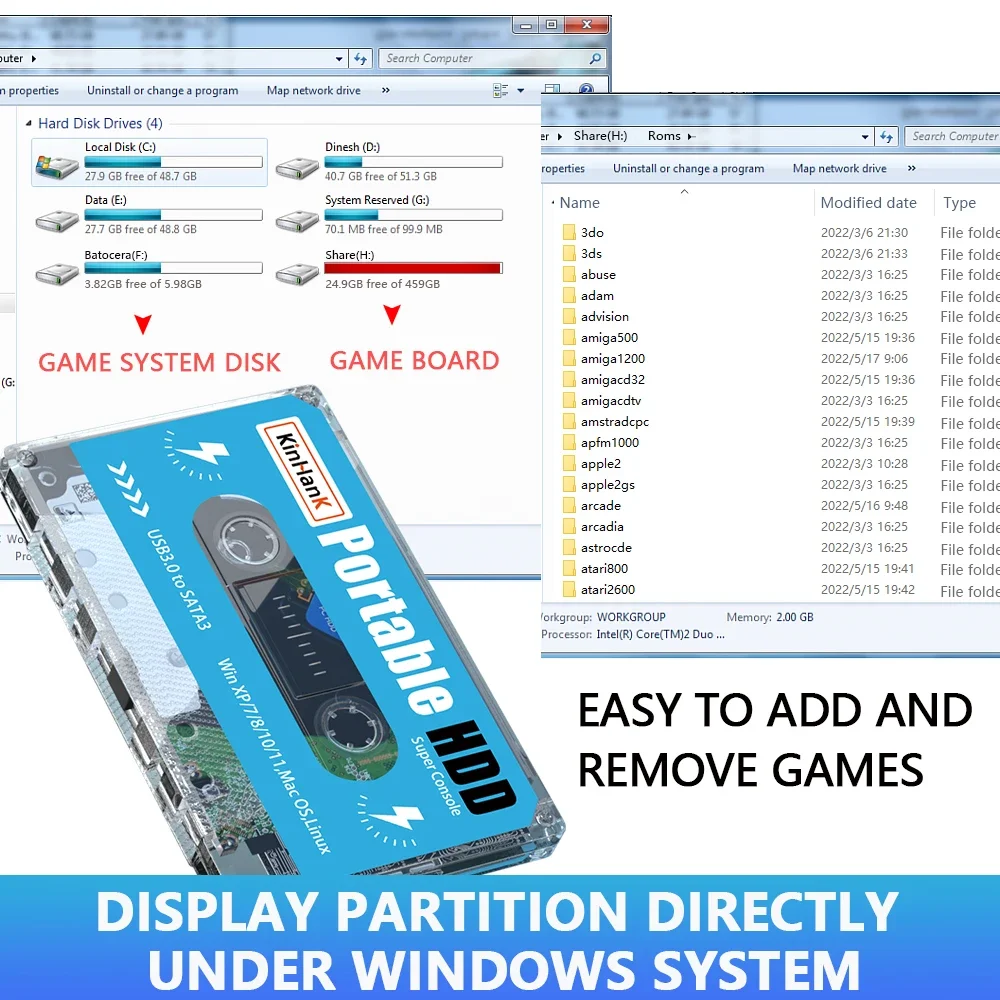 KINHANK 500GB Gaming Harde Sch - Gaming Console.Emulators recensie en prijs