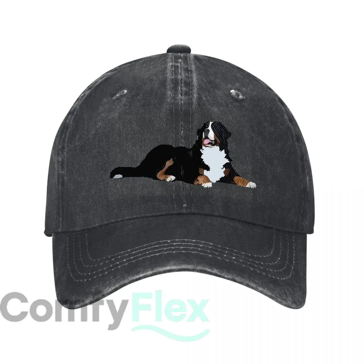 Cozy Bernese Mountain Dog Relaxed Graphic Baseball Cap Men Women Distressed Washed Sun Cap Outdoor Workouts Hat