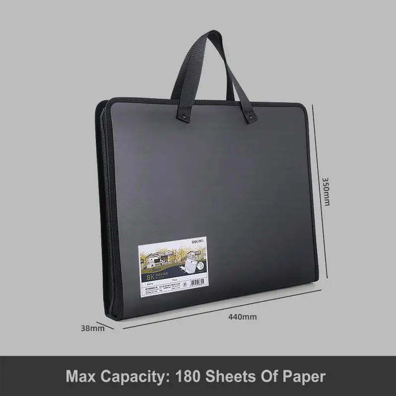 Portable Document Storage Bag A3 File Case Plastic Drawing