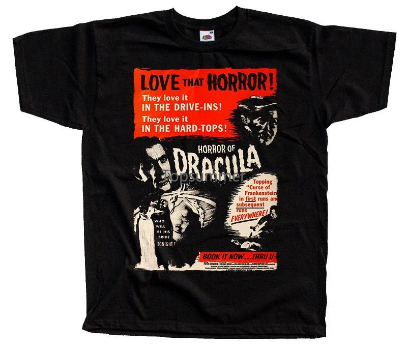 Dracula Movie Poster Men T Shirt Harajuku Top Tshirt 3D Print Tshirts Black And White Tee Shirt Short Shirts For Men