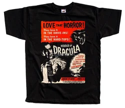 Camiseta con póster de la película de Drácula para hombre, camiseta Harajuku, camisetas con estampado 3D, camiseta blanca y negra, camisetas cortas para hombre