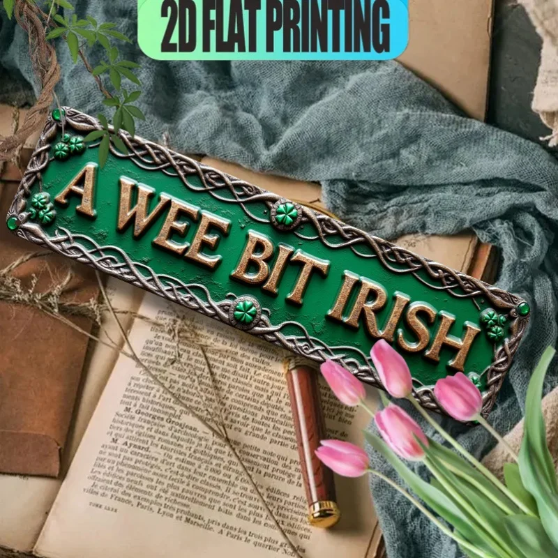 Large Vintage Irish-Themed Metal Wall Sign 