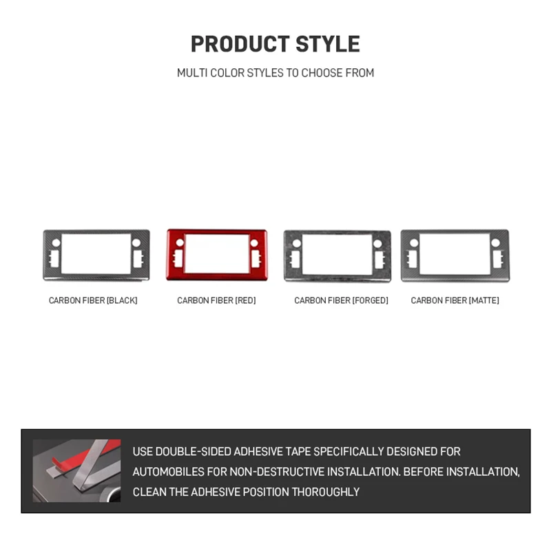 Car Carbon Fiber Center Control Dashboard Navigation Screen Frame Trim Cover Sticker For Toyota 86 For Subaru BRZ ZD8 2022-2024