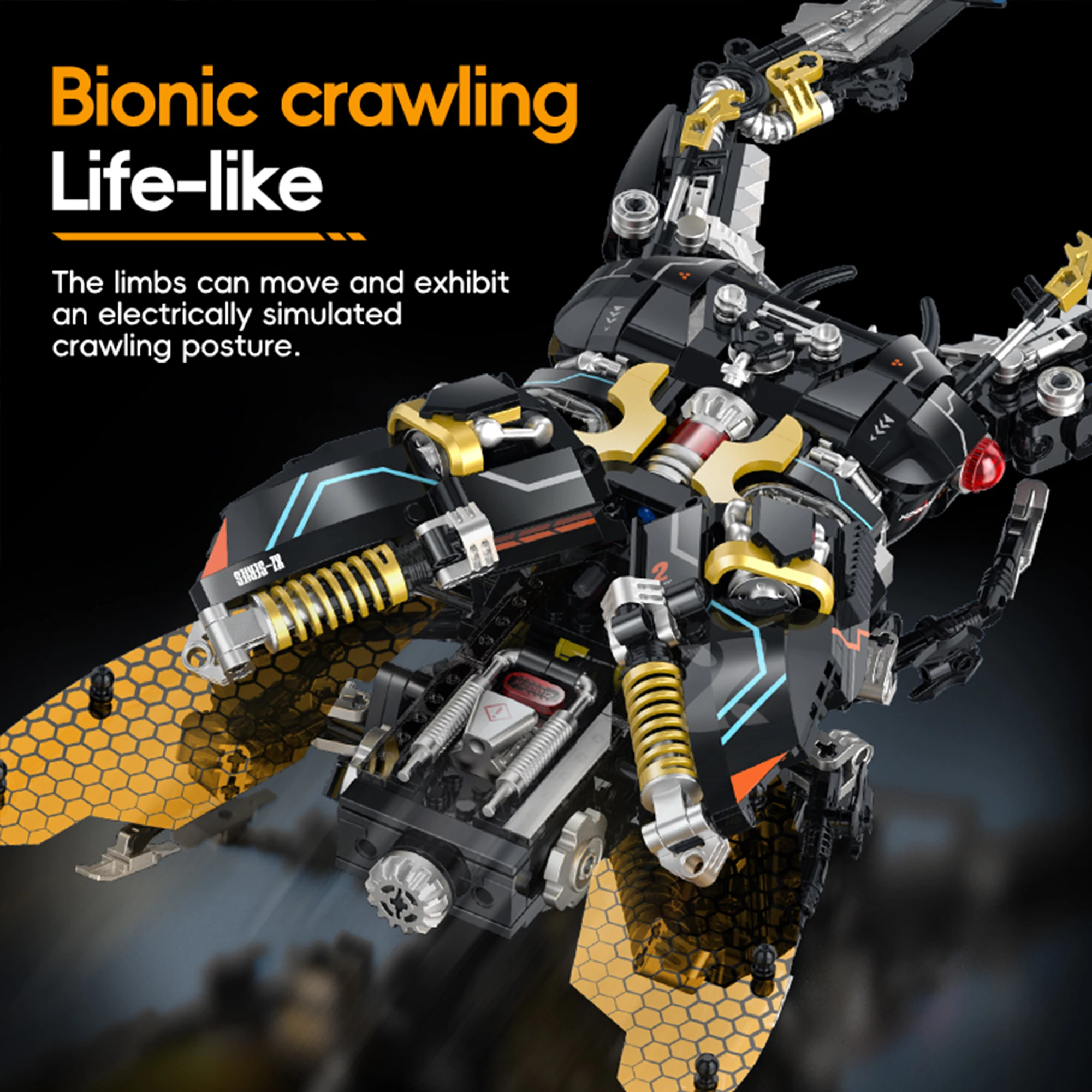 

983pcs Mechanical Emperor Flat Shovel Building Blocks Remote Control Insects Model Bricks for Adults Collectible Toys Gifts Kit