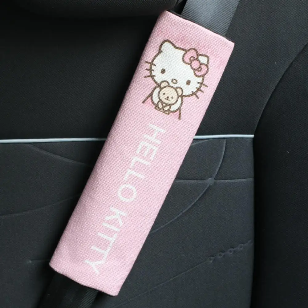 

Kawaii Hello Kitty ремень безопасности Sanrios аниме милый мультфильм плюшевый автомобильный ремень безопасности мягкая защита плеч украшение интерьера автомобиля