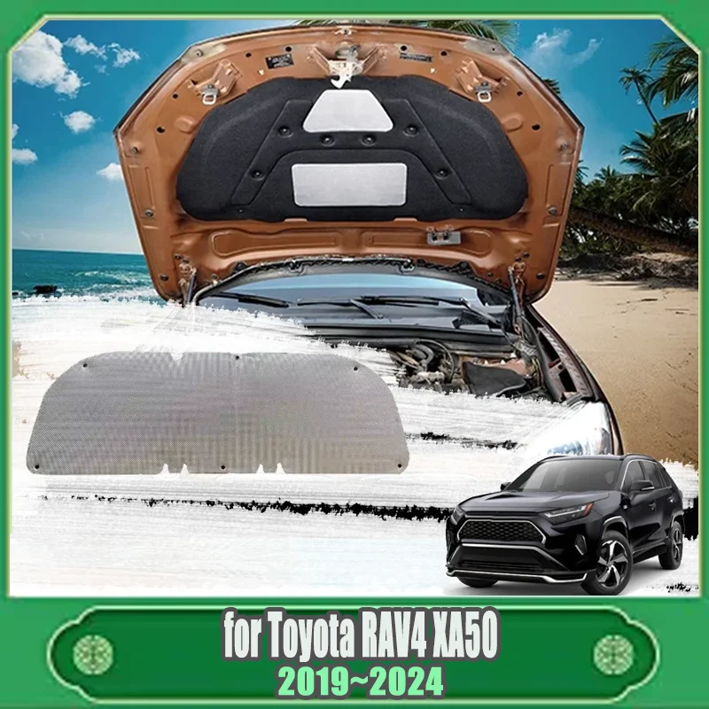 for Toyota RAV4 XA50 2019~2024 Car Hood Engine Trunk Insulation Pad Cotton Soundproof Cover Heat Mat Accessories 2020 2021 2022