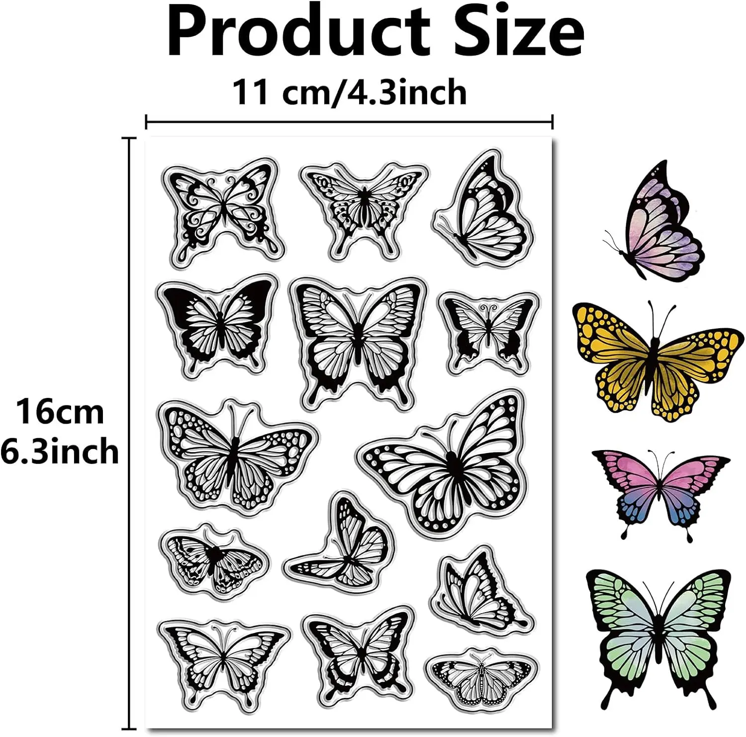 Butterfly Rubber Stamps Vintage Transparent Clear Stamps Butterflies Specimen Silicone Seals Stamp for DIY Scrapbooking Photo