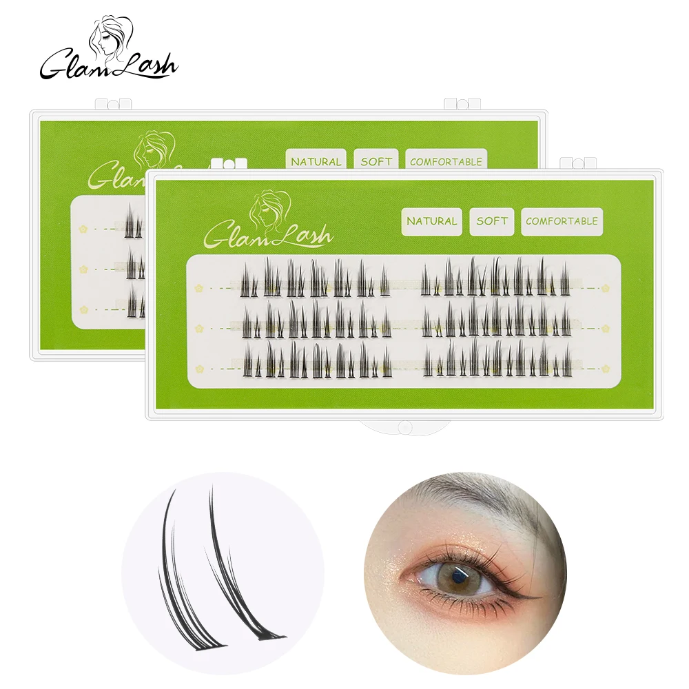 

GLAMLASH Mix Length 3D Mink Cluster Eyelash Extension Natural Russian Volume False Eyelashes Makeup Faux Fake Lashes Cilias