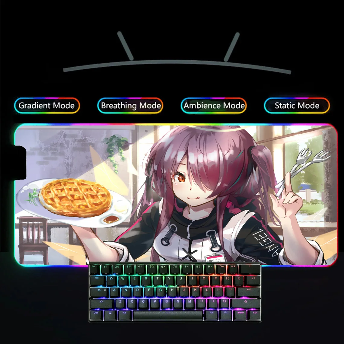 

Arknights Exusiai Large Gamer Mouse Pad Xxl Led Mousepad Rgb Computer Gaming Accessories Desk Mat Anime Office Deskmat Backlit