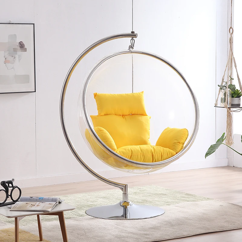 Transparent Egg Chair Ball Chair with Soft Cushion Rocking Chair Lounge Chair Recliner Chair Indoor Outdoor прозрачный мяч стул