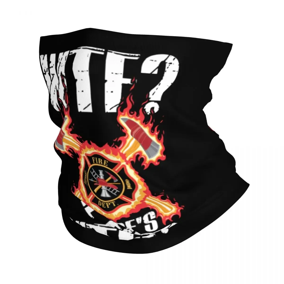 WTF Wheres The Funny Firefighter Bandana Neck Gaiter for Ski Camping Wrap Scarf  Rescue Fireman Balaclava Warmer