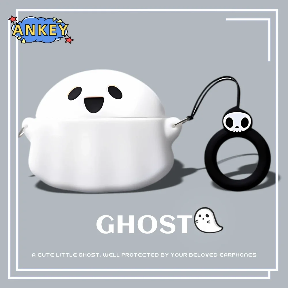 Protective Case for Samsung Galaxy Buds3 , Buds3 Pro Silicone ghost Cute Cartoon Covers Bluetooth Earbuds Shell Headphone