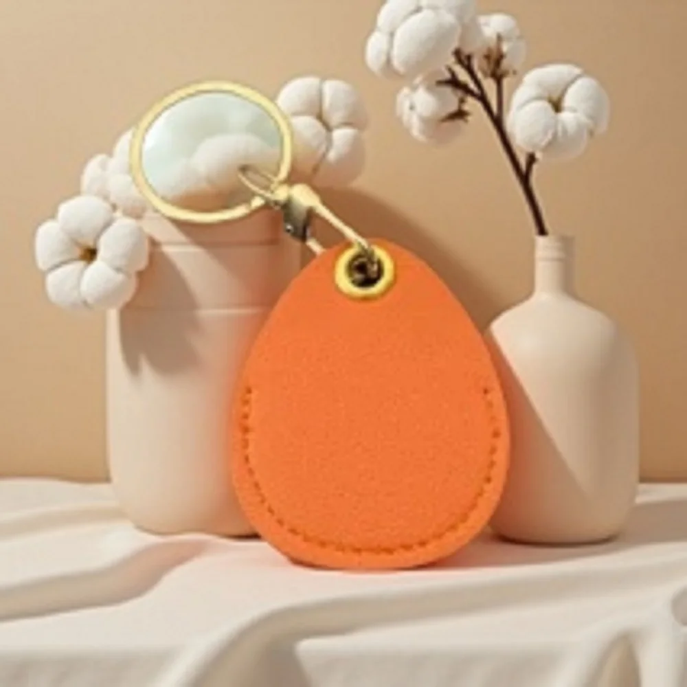 

Leather Metal Material Couple Style Keychain Personalization Customization Car Keyring Pendant Lipstick Pouch Key Chain Gift