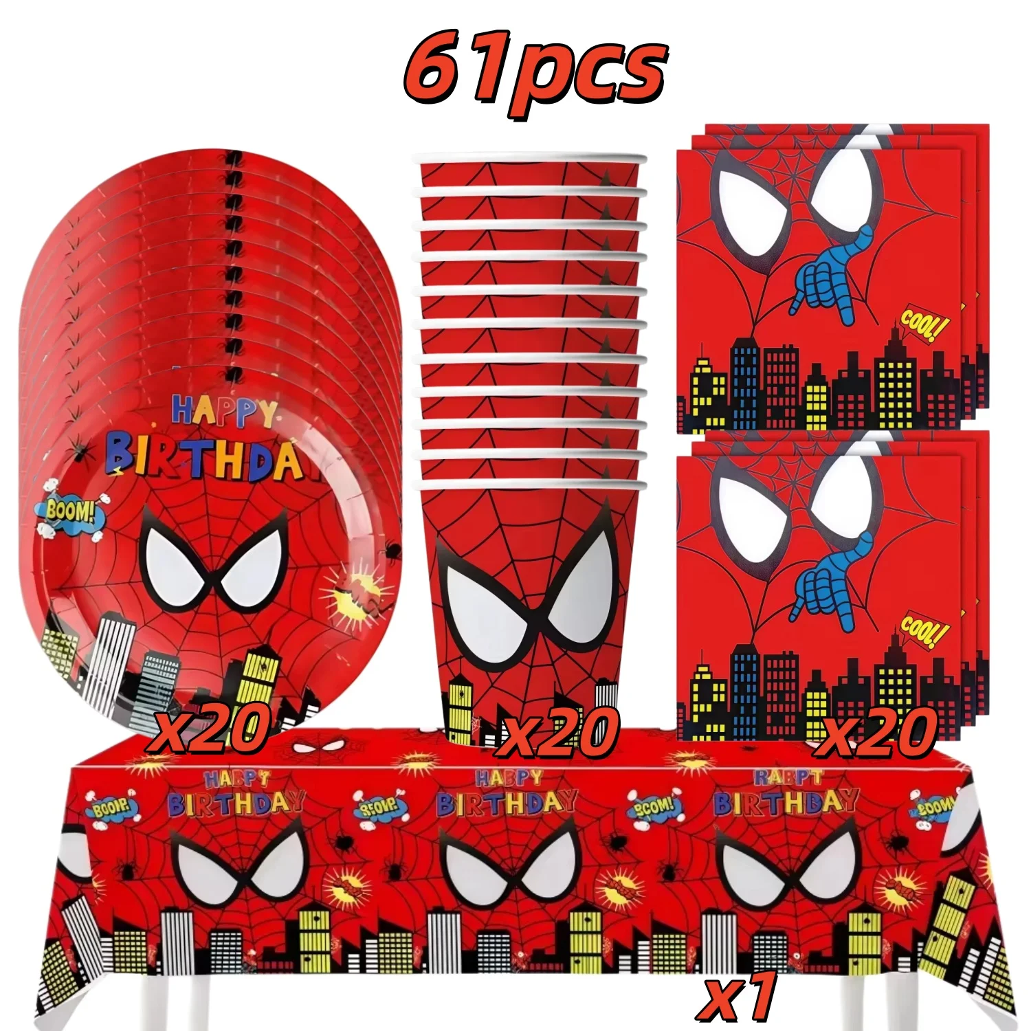 Cartoon Figuur Rood Verjaardagsfeestje Benodigdheden Spideres Tafelkleed Plaat Cup Kinderen Verjaardagsfeestje Decoratie Cadeau Babyshower