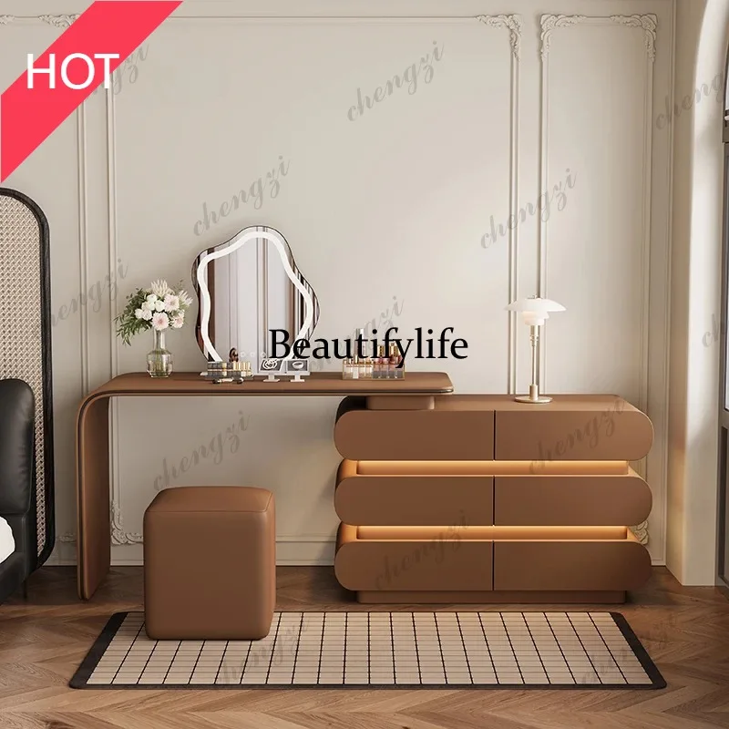 A49 Black Telescoping Vanity Table Makeup Led Mirror Dresser Bedroom Dressing Table Wood Desk Coiffeuse De Chambre Room Furnitur