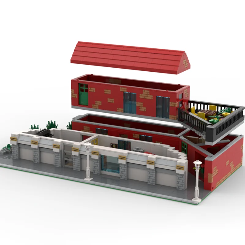 Moc Building Blocks Grande casa modulare con negozi e appartamenti multipli Tecnologia modello Mattoni Giocattoli di assemblaggio fai-da-te Regali di festa