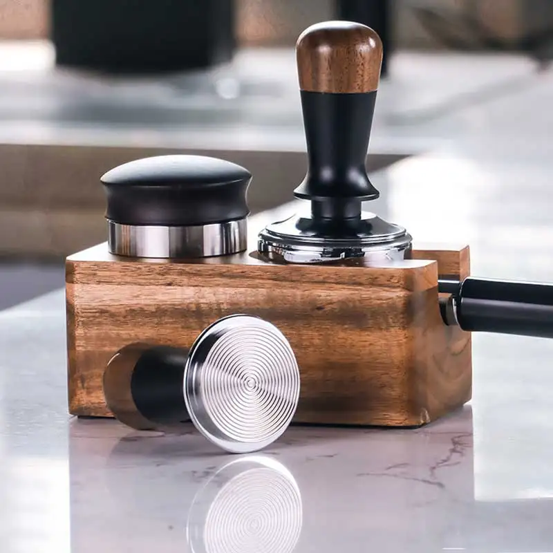 

51/53/58 мм темпер для кофе из орехового дерева, темпер для кофе из нержавеющей стали, постоянная сила, эластичность, молоток для кофе, аксессуары для эспрессо