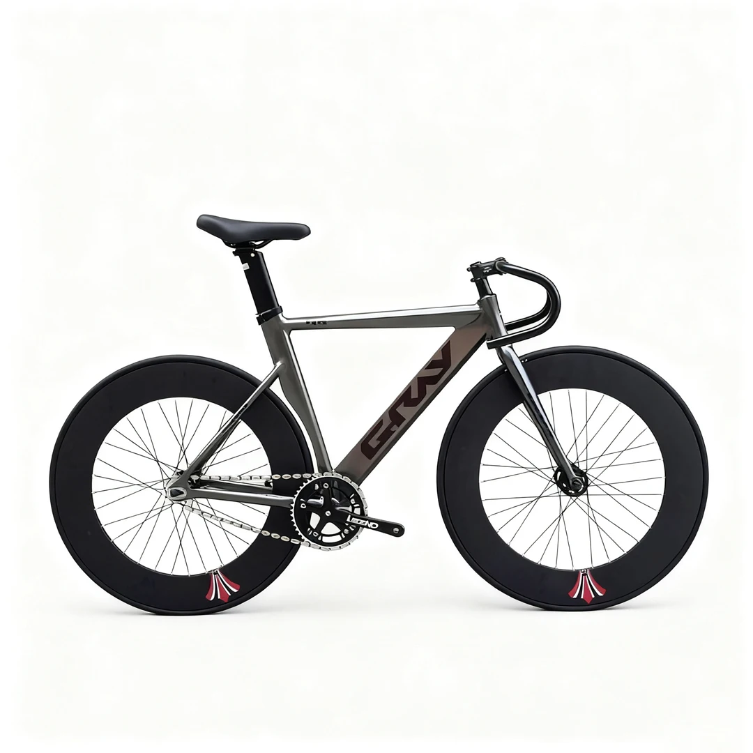 Bicicleta de piñón fijo GRIS F15 con llantas de 700C y 90mm, marco de aleación de aluminio, bicicleta Fixie, diseño personalizable de baja resistencia al viento