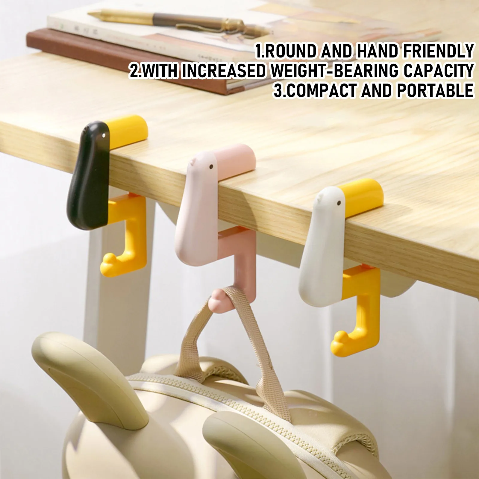 

Creative Cute Table Hook Adjustable Desktop Hook Suitable For Handbags, Wallets, Backpacks, Under-table Bracket Household Hook