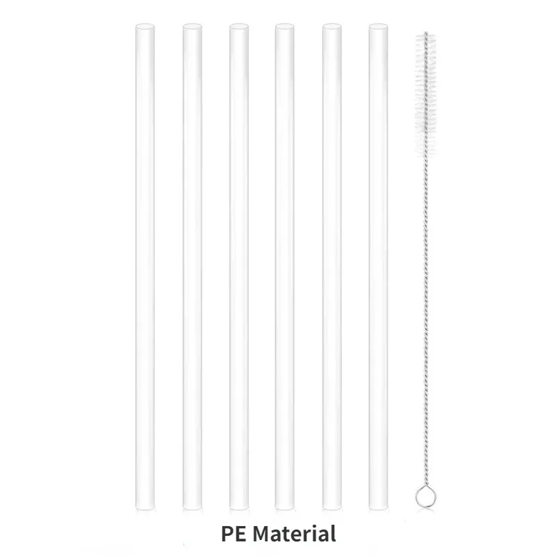 6/2Pcs Silicone Straw Suitable for Stanley Travel Insulated Cup Replacement Straw Recycling Use with Cleaning Brush Straw Set