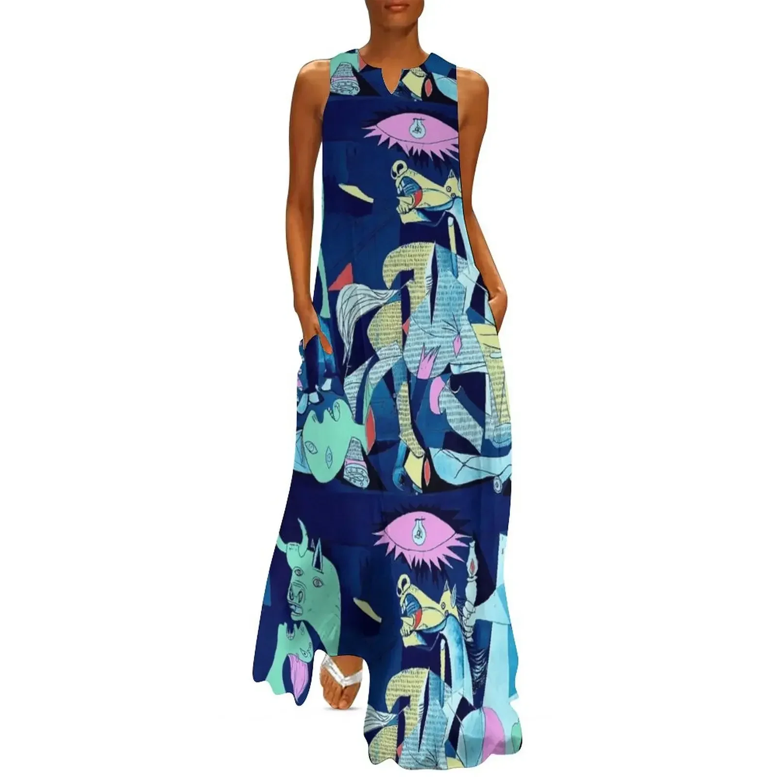 

GUERNICA POP Long Dress Women's summer long dress loose summer dress for women