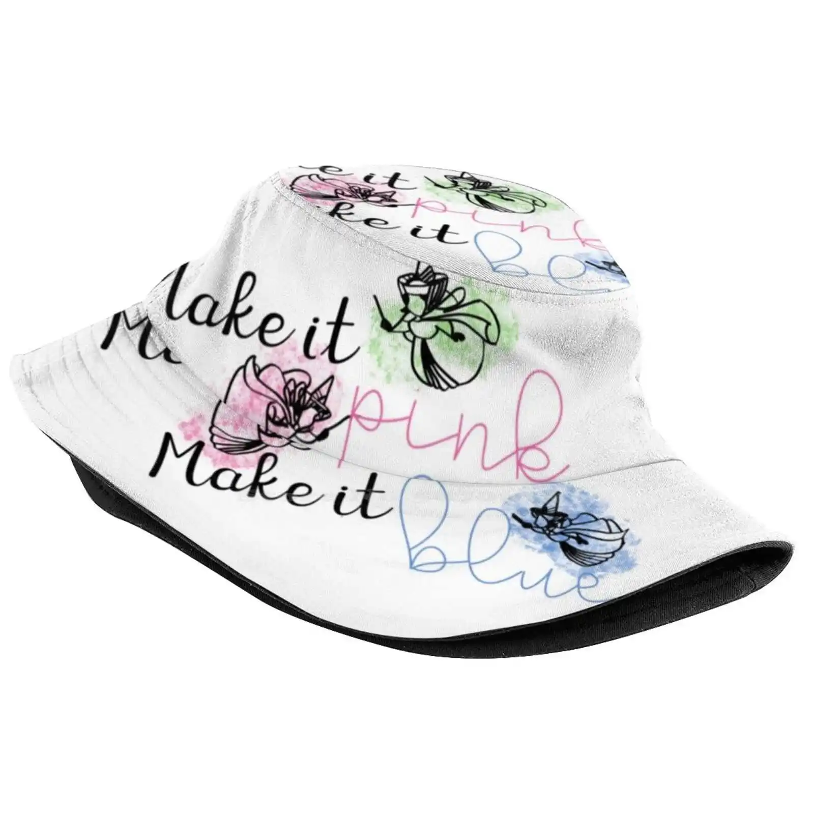 Make It Pink, Make It Blue. Sun Cap Fisherman Hat Bucket Hats Sleeping Beauty Princess Aurora Fairies Briar Rose Pink Blue