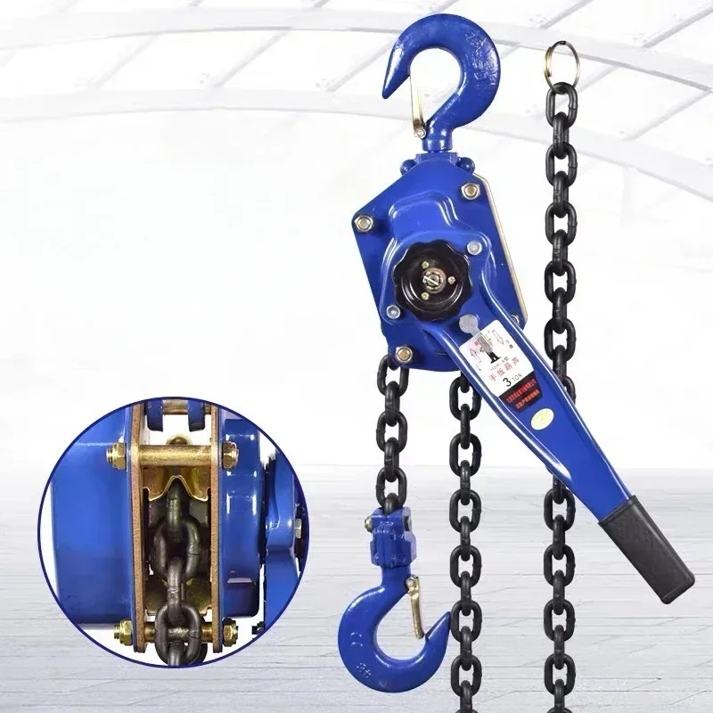 1T Pulling Wrench Hoist Manual Lifting Chain Hoist Hand Chain Hook Portable Lever Block inverted Chain Hoist Tightener