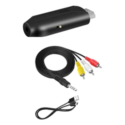 HDMI To RCA AV/CVBS Adapter HD Video Converter Box HDMI to RCA AV/CVSB L/R Video 1080P Mini HDMI to AV Support NTSC PAL