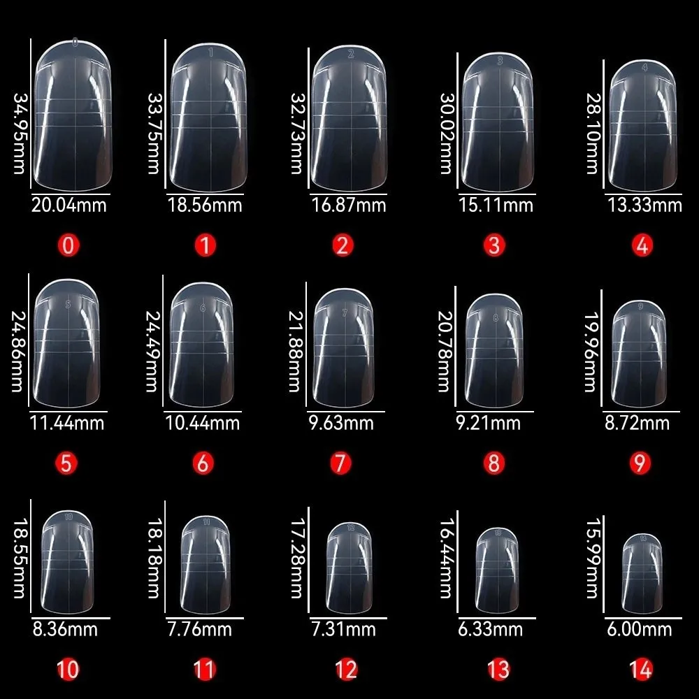 150 pçs novo acrílico unhas falsas 15 tamanho cobertura completa dicas de unhas reutilizáveis polietileno gel unhas extensão pé armadura molde