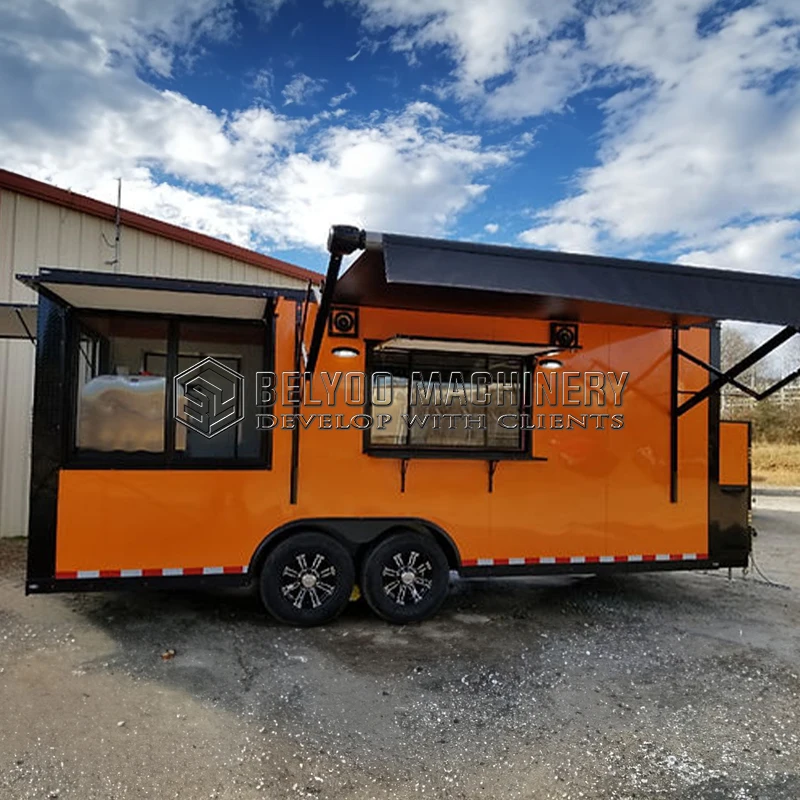 Australian Standard Overseas Fully Equipped Kitchen Mobile Street Pizza Food Concession Catering Trailer Taco Hot Dog Truck