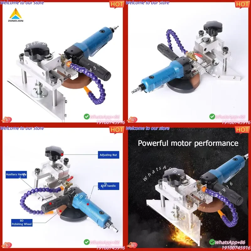 CE Certificate Handheld Pneumatic Glass Edge Beveling Machine Portable Diamond Wheel Glass Grinding Tool