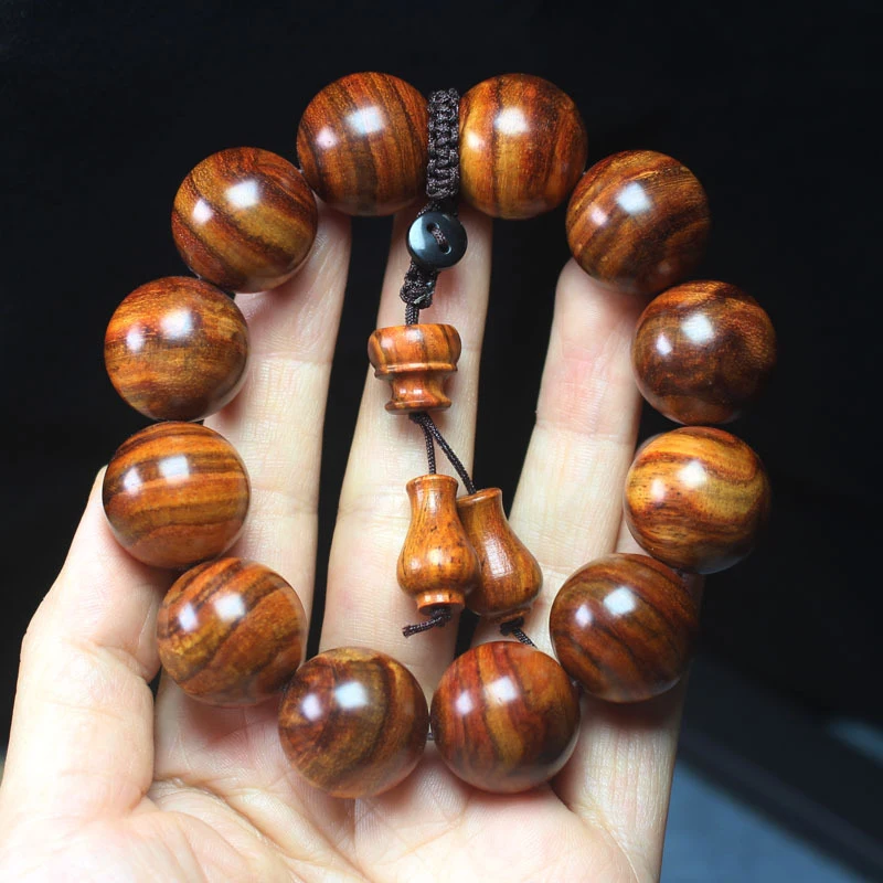 

Браслет из бусин Хуанхуали с Хайнаня 2.0, бусины Будды с узором под тигровую шкуру для мужчин и женщин