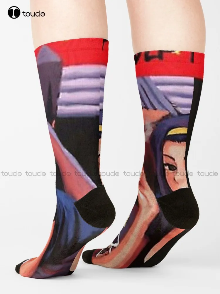 

Girl Cowbowbebop Socks Cotton Socks For Men Unisex Adult Teen Youth Socks 360° Digital Print Harajuku Gd Hip Hop Gift Retro Art