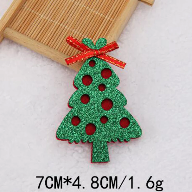 20Pcs/lot Cartoon Glitter Christmas Series Patches DIY Christmas Headband Headwear Decorative Accessories Handmade Material