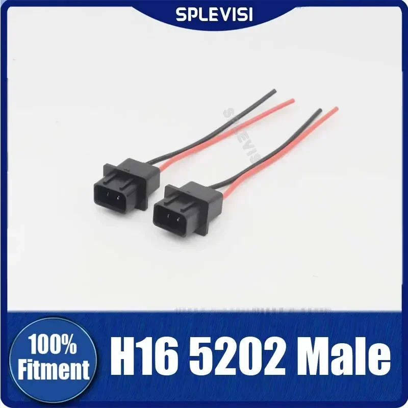 

2Pcs 5202 H16 PS24W Male Connector Socket Pigtail Light Wiring Harness Bulb Connector For Signal Brake Light Bulbs