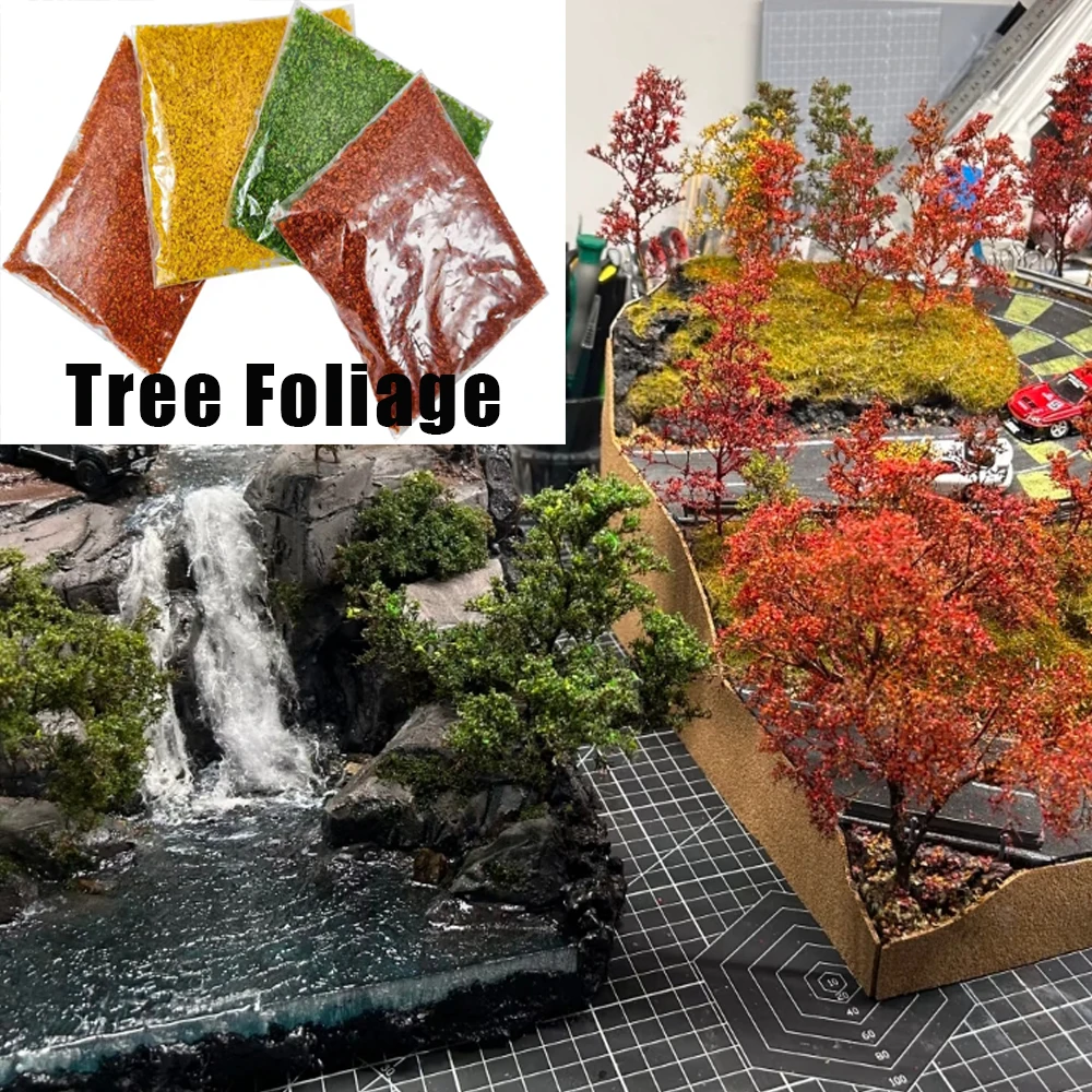 ชุดอุปกรณ์จำลองภูมิประเทศ ใบไม้ขนาดเล็ก ใบไม้ประดิษฐ์ ผงสำหรับตกแต่งภูมิทัศน์ทางรถไฟ/งานโมเดล DIY/ทำต้นไม้/ไดโอรามา