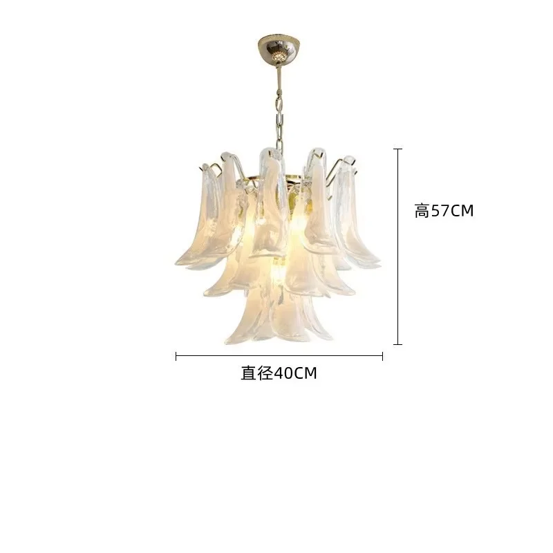 Witte bloemblaadjes glazen kroonluchter, Franse takvormige kristallen hanglamp voor woonkamer en slaapkamer, luxe takkristallen kroonluchters