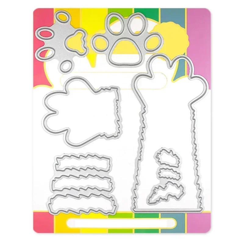2023 November New Cat Paws Up Bookmarks Metal Cutting Dies Scrapbooking For Craft Greeting Card Making No Clear Stamps