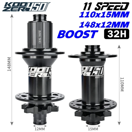 Imagen 1 del producto Bujes de bicicleta KOOZER 450 BOOST buje de bicicleta de montaña 6 trinquetes 120HD 28 32 agujeros HG XD MS 8 9 10 11 12 velocidades 110*15 148*12MM XM490 actualización