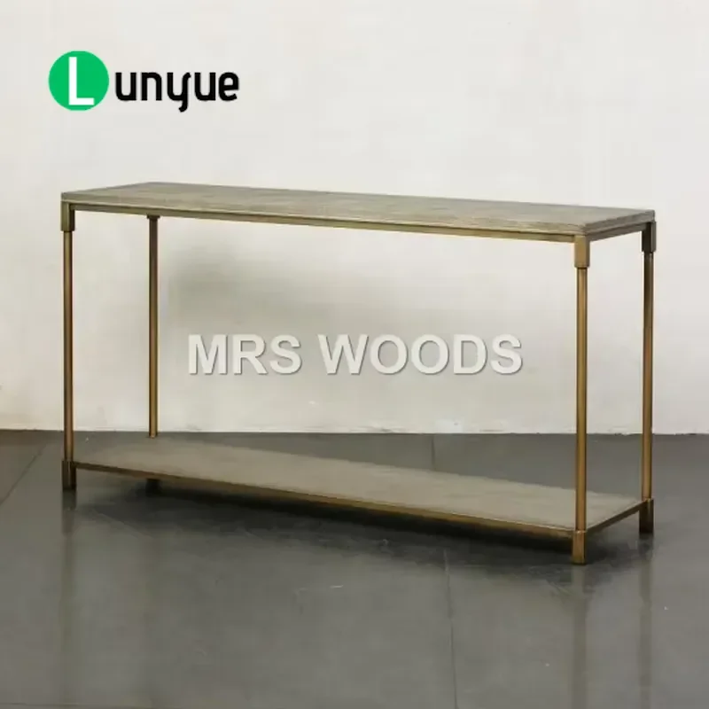 Black and Gold Solid Wood Console Table Luxury Entrance Hallway Furniture Easy Assembly Hotel Decor Modern Narrow Sofa Table