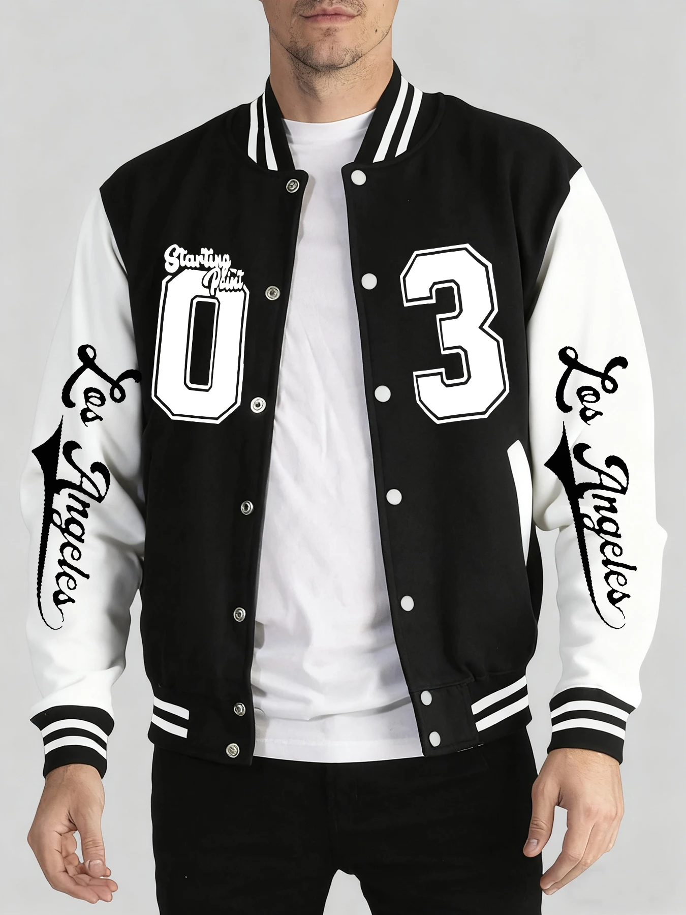 

Los Angeles Art Letter Prints Mens 2 Color Jackets Soft Button Baseball Jersey Sports Hip Hop Tracksuit Autumn Winter Clothes
