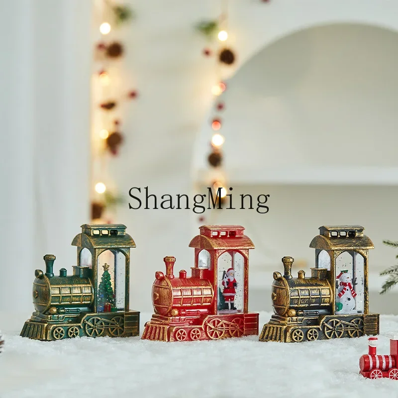 

CL new products Christmas snow train wind lantern ornaments scene layout props table atmosphere decorations