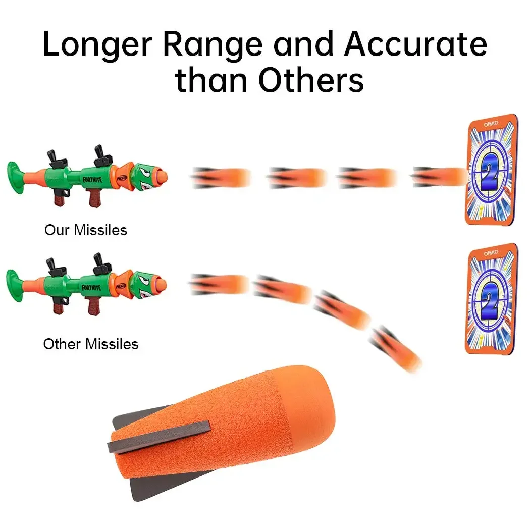 

kaevixdioFoam Mega-Missile Refill Pack Toy Accessories Compatible FRocket N-Strike Elite Series Missile Blaster Missile Launcher